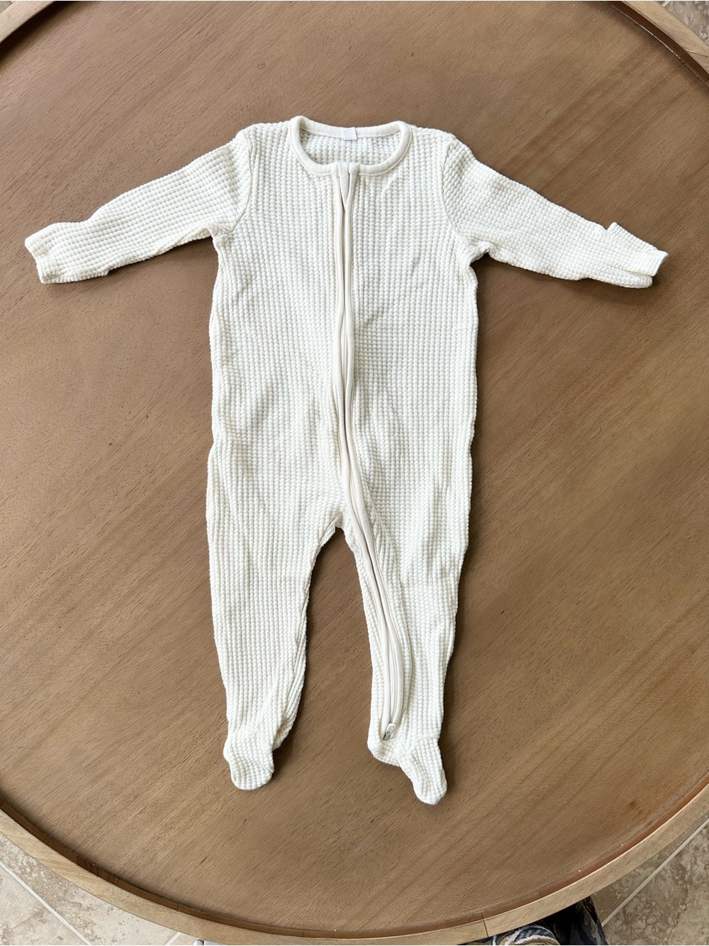 MORI Waffle Clever Zip Footed Baby Pajamas, Size 3-6M